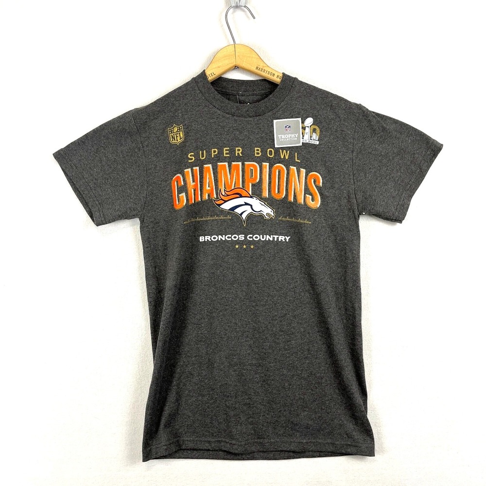 Denver Broncos Super Bowl 50 Champions T-Shirt‎ Tee Trophy Collection Mens Small